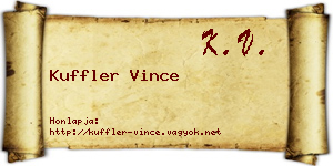 Kuffler Vince névjegykártya